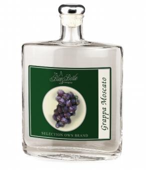 The Blue Bottle Company Selection Own Brand Grappa Moscato 500 ml = Flasche 