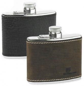 Beier Flachmann klein 125 ml mountain (braunes Leder)