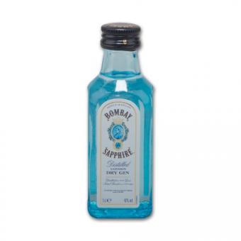 Bombay Sapphire Gin Miniatur 50 ml = Flasche 