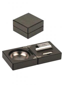 Cigarren-Ascher Set Carbone Finish 