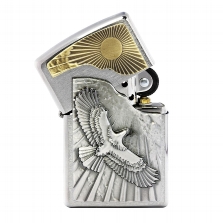 ZIPPO chrom gebürstet Eagle Sun-Fly Emblem 2003192 