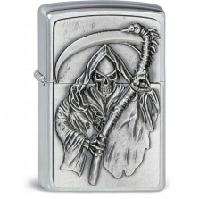 ZIPPO chrom gebürstet Reapers Curse Emblem 2000856 