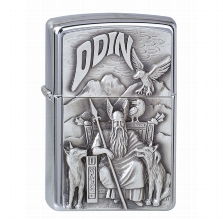 ZIPPO chrom gebürstet Viking Emblem Odin 1300097  
