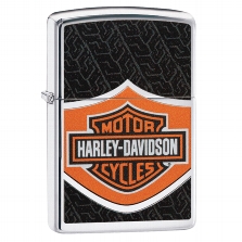 ZIPPO chrom polier Harley Davidson Logo Orange schwarz 60004741 