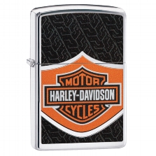 ZIPPO chrom polier Harley Davidson Logo Orange schwarz 60004741  