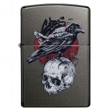 ZIPPO gray dusk Raven Skull Design 60004788 