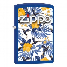 ZIPPO royal blue matt Tropical Birds Design 60005311 