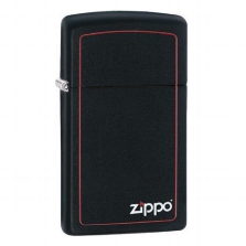 ZIPPO Slim schwarz matt Zippo Logo Border 60001438 