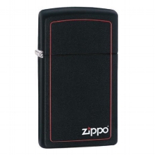 ZIPPO Slim schwarz matt Zippo Logo Border 60001438  
