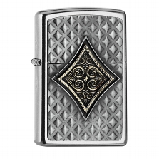 ZIPPO Street chrom Karo 3D Emblem 2006481 