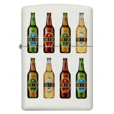 ZIPPO weiß matt Beer Bottles Design 60005055 