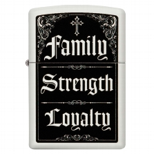 ZIPPO weiß matt Family Strength Loyalty 60004548 