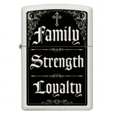ZIPPO weiß matt Family Strength Loyalty 60004548  